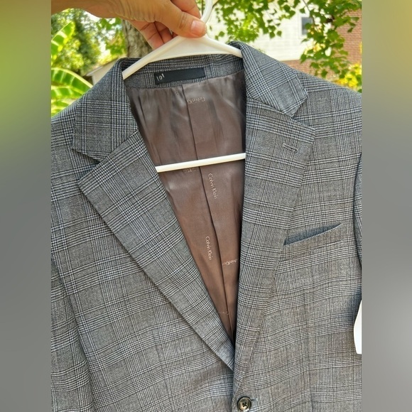New ▶️ CALVIN KLEIN ◀️ Suit Jacket Mens Plaid X Slim Fit - Picture 6 of 11